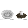 Lotus candle holder silicone mold set with detailed dimensions for DIY resin crafting - Large Lotus Candle Holder