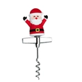 Christmas Santa Claus wine opener with red and white silicone handle and metal screw - Santa Claus Wine Corkscrew Opener