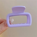 Pinza para el pelo rectangular violeta mate para cabello fino vista de lado - Morado