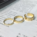 Three-piece gold plated adjustable minimalist rectangle geometric ring set in S925 silver - Adjustable Open / Gold 3-Piece Opening Set (S925 Stamped) (ZHJZ101GL)