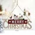 Decorazione natalizia in legno con pupazzi di neve e scritta Merry Christmas - Segno Appeso del Piccolo Pupazzo di Neve
