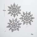 Silver 10cm Christmas snowflake ornament with glitter finish and 20g lightweight design - 10cm Silver