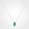 Collana minimalista in argento s925 con ciondolo in pietra preziosa marquise verde menta - Argento Sterling S925 (Zirconia Verde Menta)