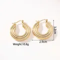 Poliierte 18k vergoldete Edelstahl Creolen mit den Maßen 3,2 cm x 2,9 cm für Damen - KC-E03 Gold Schwere Creolen