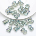 Iridescent 3D bear crystal pendants made of colored glass for DIY jewelry making - Transparent Green