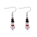 Christmas snowman drop earrings featuring white crystal beads and red scarf details - Crystal Christmas Tree