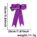 Fiocco di Natale viola glitterato da 25cm con bordi argentati e altezza 9,84 pollici - Viola