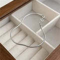 Bracciale a catena serpente minimalista in argento sterling S925 lucido in scatola regalo - Argento / 18CM (3SL43)