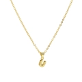 Polished 18k gold plated bubble balloon letter U pendant necklace on fine chain - Letter U