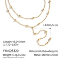 Detailed size specifications for double layered waterproof stainless steel Y chain necklace - Double Layer Round Beads (YYN025320)