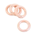 Pink pearl-finish round spring rings in 4-piece set for DIY jewelry and keychain making - Plated Pink Orange