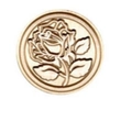 Solid brass wax seal stamp head with a vintage rose floral relief pattern for letter sealing - Brass Head Rose 05