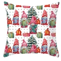 Christmas gnome peach skin pillowcase with cute festive trees and gift patterns - Style 30