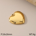 Golden heart pendant made of stainless steel measuring 16x16mm for DIY jewelry making - Medium Smooth Heart Style(KLJ2573-Z)