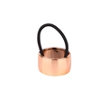 Minimalist ponytail cuff with rose gold metal spring clip and black elastic band - Polished Smooth Style / Rose Gold