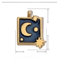 Detailed size parameters of 17mm x 12mm celestial moon and star stainless steel pendant - Starry Moon Rectangle-Blue