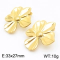 Orecchini a petalo in oro 18K stile francese con trama incisa e design floreale - Stile A Design Floreale (KE114004-KFC) / Oro