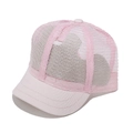 Close-up of pink breathable mesh baseball cap with durable short brim for summer - M (56-58cm) / Pink