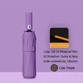 Lilac 24-rib automatic folding umbrella with reinforced windproof frame and UV coating - [24-rib Double-rib Design + Reinforced Wind Resistance] 12k Fully Automatic Sun And Rain Umbrella Lilac Purple. / Gift Box Not Included