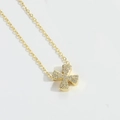 Chic gold-plated clover cross necklace with micro-pave white zircon stones for women - Letter X