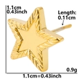 Detailed view of gold star stud earring with dimensions showing 1.1cm size and 0.9g weight - D110-Textured Star / Gold