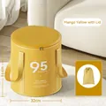 Collapsible mango yellow foot bath bucket with lid and storage bag, 32x36cm - Mango Yellow (With Lid)