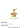 Star pendant in 18K gold plated stainless steel with sparkling stones 9.7mm - Thin Star Pendant - Gold