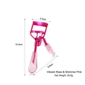 Rose red metal eyelash curler with glittery pink handles and precise ergonomic design - Swimming Rose Red / Bulk/Loose Packaging