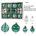Set de 40 bolas de Navidad verde menta y blanco con purpurina para decorar el árbol - Juego de 40 piezas / Verde/Blanco