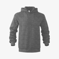 Grijze gebreide herenhoodie met kabelpatroon en klassiek koord aan de capuchon - S / donkergrijs