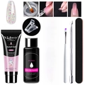 Kit 7 pezzi Mobray acryl gel per ricostruzione unghie con gel rosa glitter da 15ml - Verde Smeraldo Glitter (PGS001)