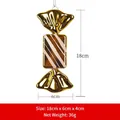 18cm gold and white candy-shaped Christmas tree ornament with elegant spiral stripes - 18CM Gold & White Square Candy Ornament