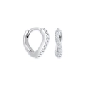 Orecchini a cerchio curvi in argento S925 con zirconi cubici scintillanti stile moderno - Oro Bianco