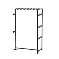 Minimalist black metal jewelry organizer stand for necklaces and earrings on white background - 19*10*29cm / Black