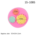 Pink silicone flower mold featuring three detailed floral cavities for DIY cake decorating - Daisy Style (15-1085) / Pink