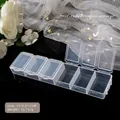 Transparente 6-Fach Nagelhaut-Aufbewahrungsbox mit Klappdeckel für Schmuck und Perlen - 6 Gitter Langer Streifen Aufbewahrungsbox
