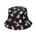 Black bucket hat featuring colorful butterflies and golden musical note patterns - Butterfly Music Note Print (7)