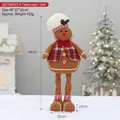 Muñeco de jengibre de peluche con piernas telescópicas para decoración navideña - QD24B625-A Muñeca Telescópica (Mediano Sombrero de Chef)