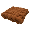 Quadratisches Sitzkissen aus Teddy-Fleece in Karamell, gewebt auf weißem Hintergrund - 40*40*12CM / Karamell