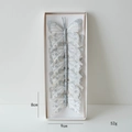 Five pack of white mesh butterfly Christmas tree ornaments with silver glitter edges - Style A (Large)