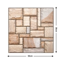 Self-adhesive 3D stone texture wall sticker in beige and brown tones, size 30x30cm - 511-Grey Blue Stone