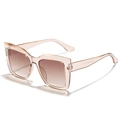 Chic cat eye square sunglasses with transparent champagne frames and brown gradient lenses - Champagne Frame / Tea Lens