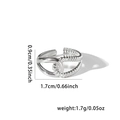 Dettaglio anello foglia argento con dimensioni altezza 0,9 cm e diametro di 1,7 cm - Stile Corda Intrecciata a Doppio Anello (TYR0290)