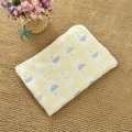 Soft yellow flannel pet blanket with colorful elephant patterns and thick plush texture - Light Yellow Cartoon Elephant