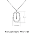 Silver letter I necklace pendant with colorful zircons, size 15mm by 10.5mm - White Gold I