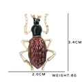 Fashion beetle insect brooch in gold alloy with red enamel and size dimensions - Beetle