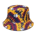 Détail des motifs tête de mort sur un chapeau bob d'été coloré style tie-dye - M (56-58cm) / Imprimé Crâne Coloré Tie-Dye (A)