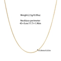 Détail du collier chaîne serpent dorée 0,8 mm avec dimensions et poids précisés - Style 3-Or Chaîne Fine (0.8mm)