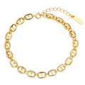 Elegantes goldenes S925 Sterlingsilber Schweinenase Gliederkettenarmband mit Politur - 925er Silber / Gold