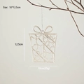 Champagne gold glitter gift box Christmas tree ornament with star patterns, 12.5cm size - Glitter Gold Gift Box